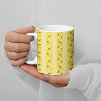 Hawaii Lemon Palaka Ceramic Mug Striped Stylized