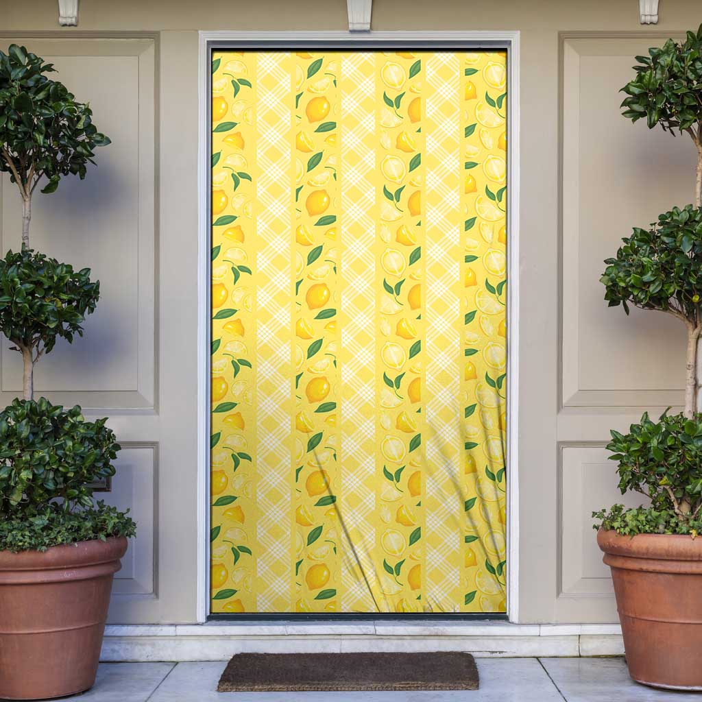 Hawaii Lemon Palaka Door Cover Striped Stylized