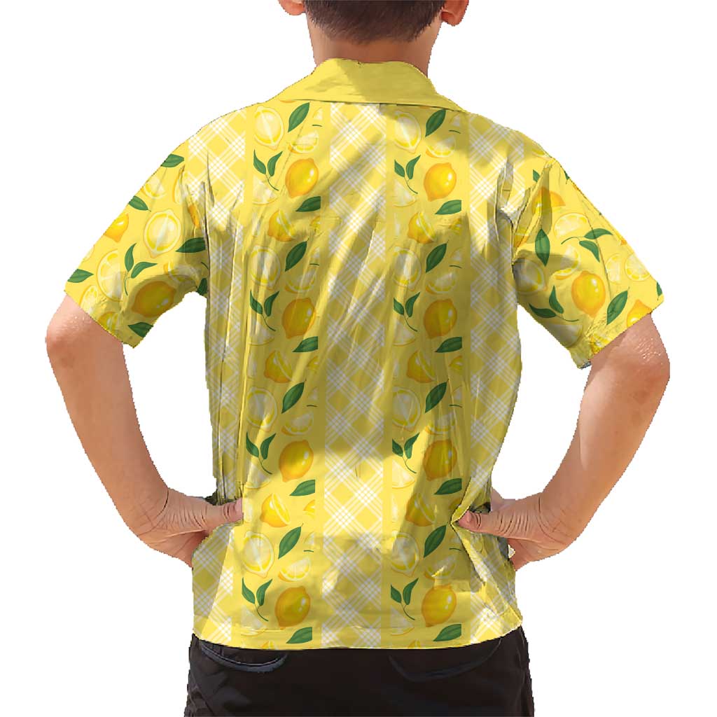 Hawaii Lemon Palaka Family Matching Puletasi and Hawaiian Shirt Striped Stylized