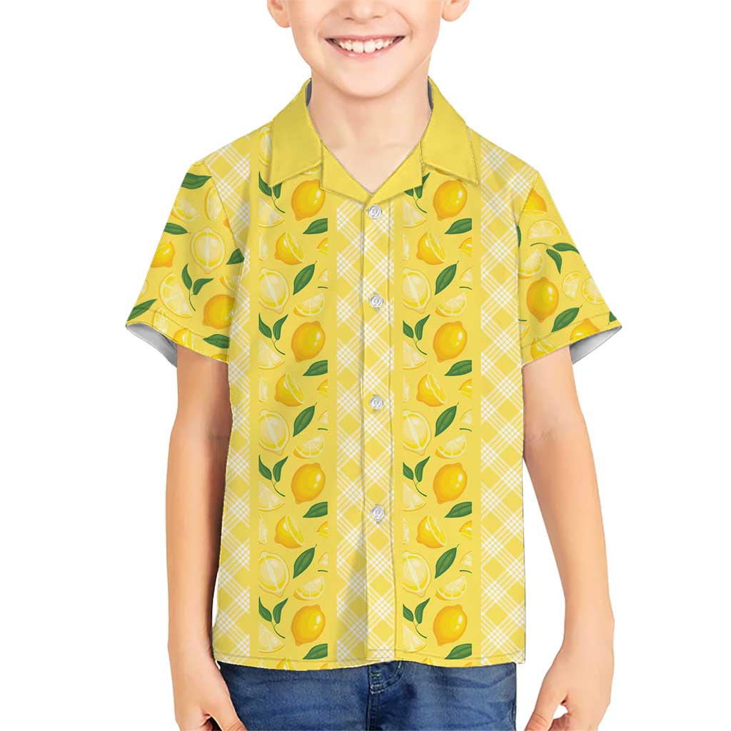 Hawaii Lemon Palaka Family Matching Puletasi and Hawaiian Shirt Striped Stylized