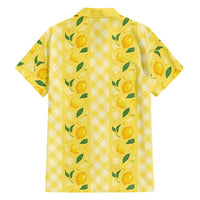 Hawaii Lemon Palaka Family Matching Short Sleeve Bodycon Dress and Hawaiian Shirt Striped Stylized