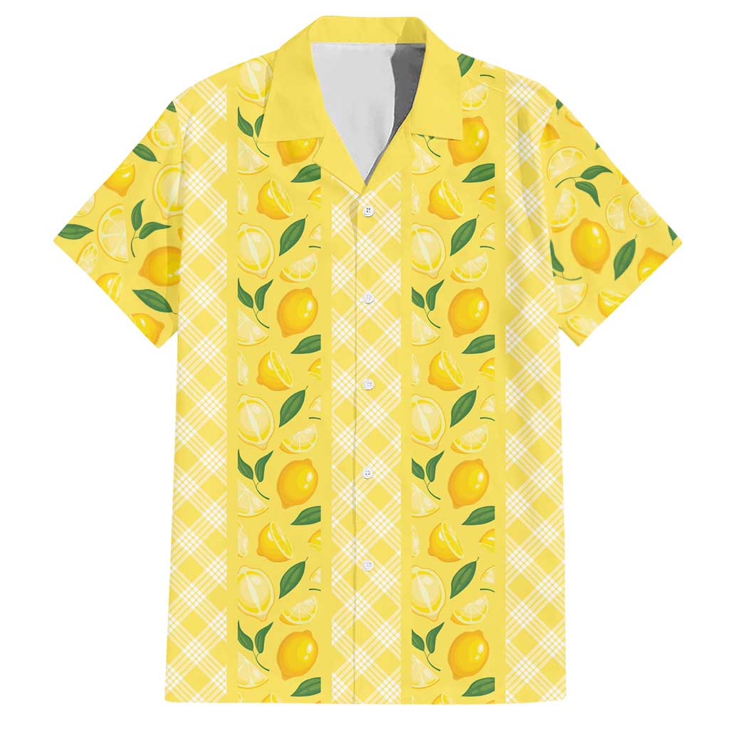 Hawaii Lemon Palaka Hawaiian Shirt Striped Stylized