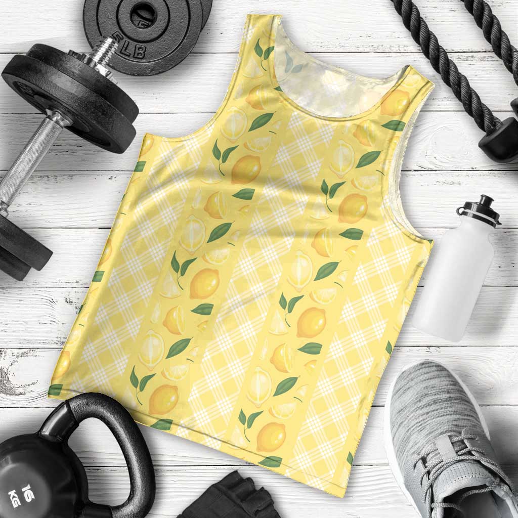 Hawaii Lemon Palaka Men Tank Top Striped Stylized