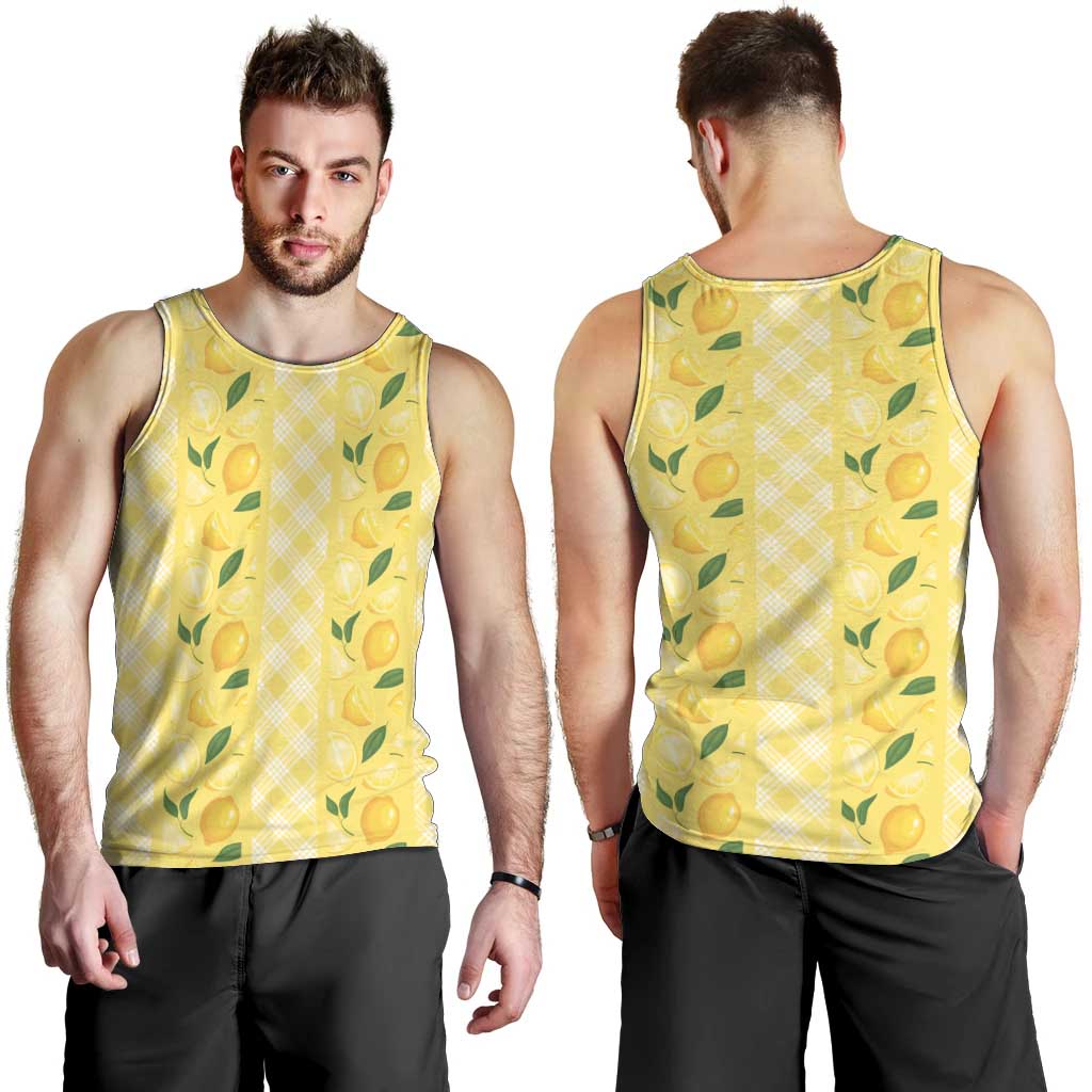 Hawaii Lemon Palaka Men Tank Top Striped Stylized