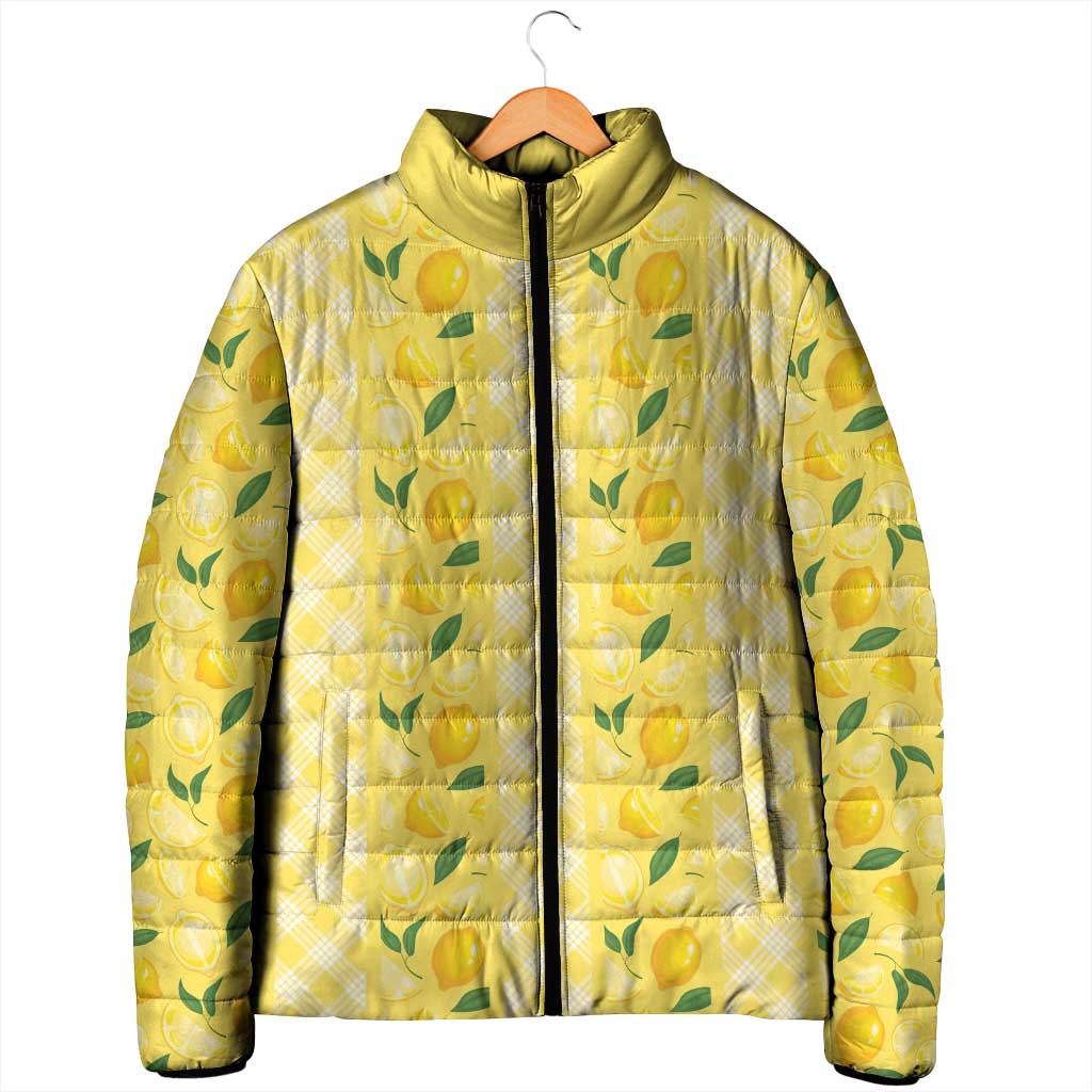 Hawaii Lemon Palaka Padded Jacket Striped Stylized