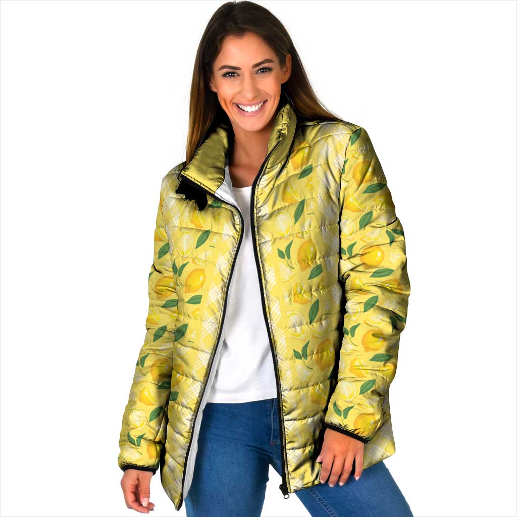 Hawaii Lemon Palaka Padded Jacket Striped Stylized