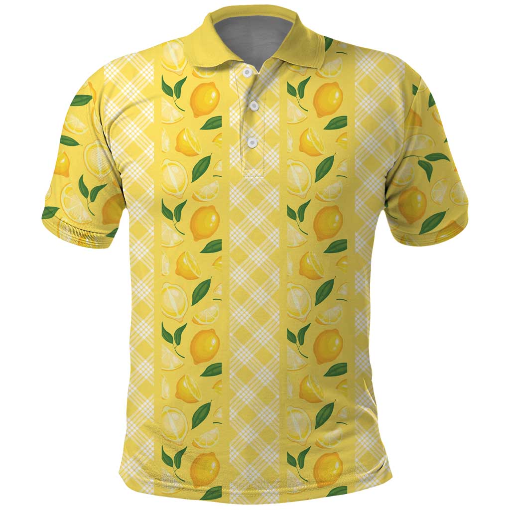 Hawaii Lemon Palaka Polo Shirt Striped Stylized