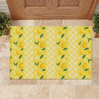Hawaii Lemon Palaka Rubber Doormat Striped Stylized