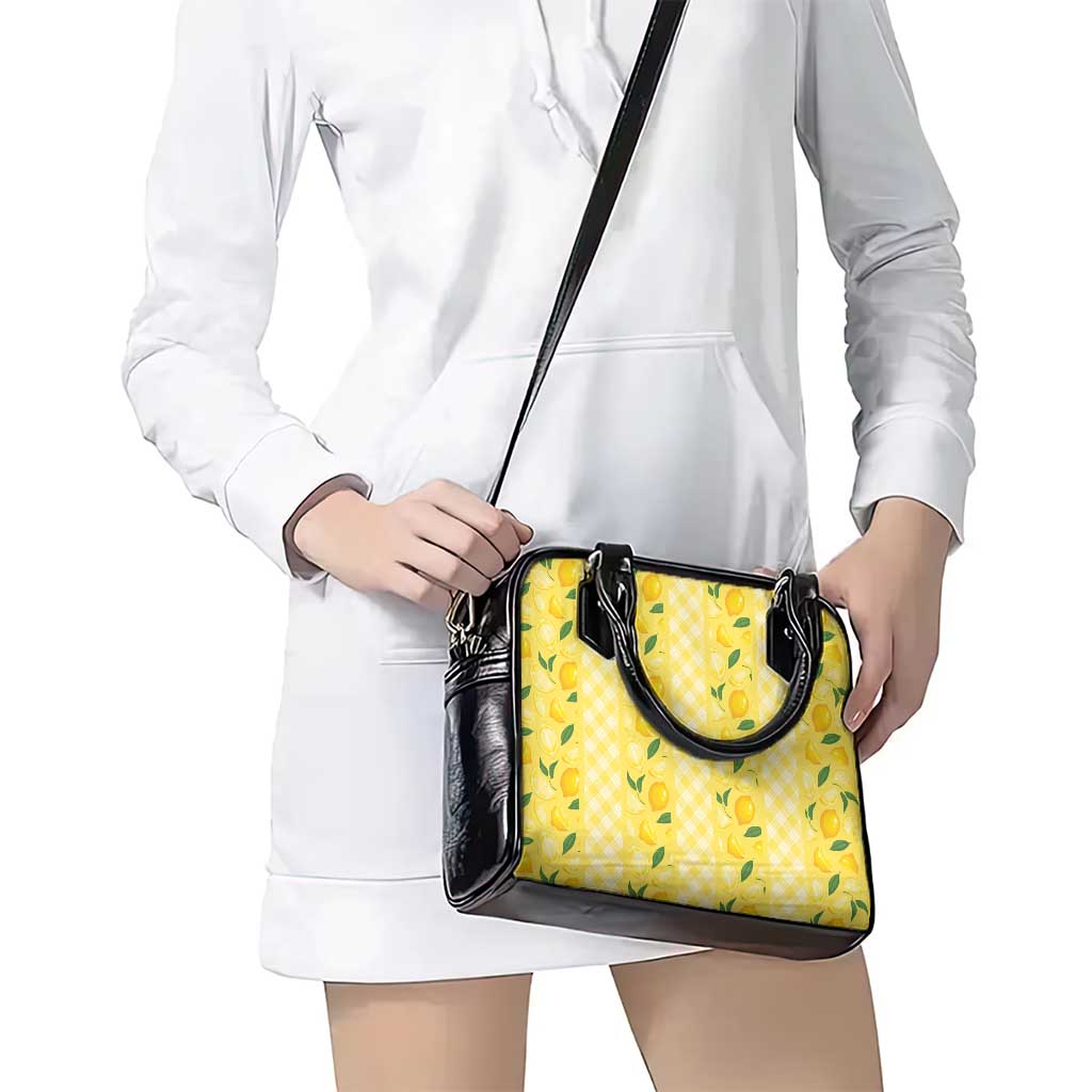Hawaii Lemon Palaka Shoulder Handbag Striped Stylized