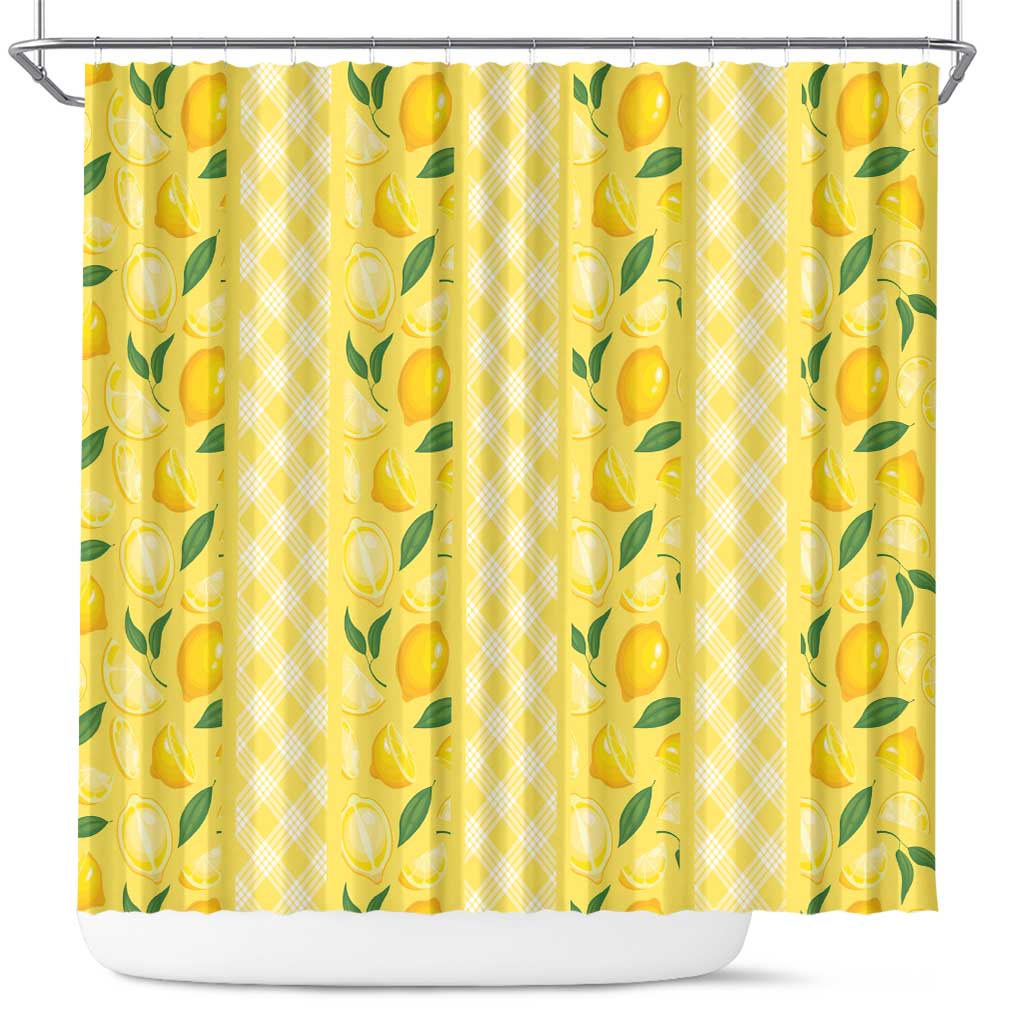 Hawaii Lemon Palaka Shower Curtain Striped Stylized