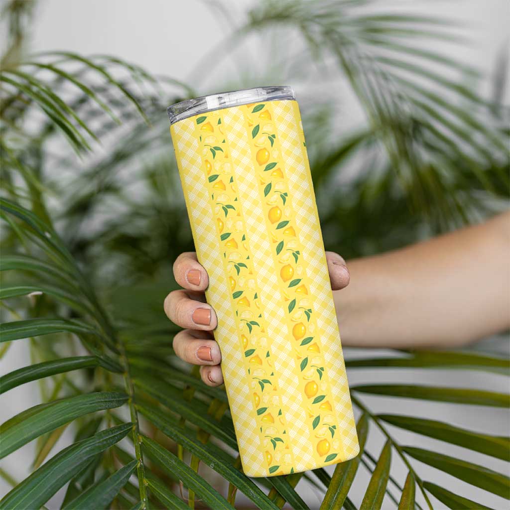 Hawaii Lemon Palaka Skinny Tumbler Striped Stylized