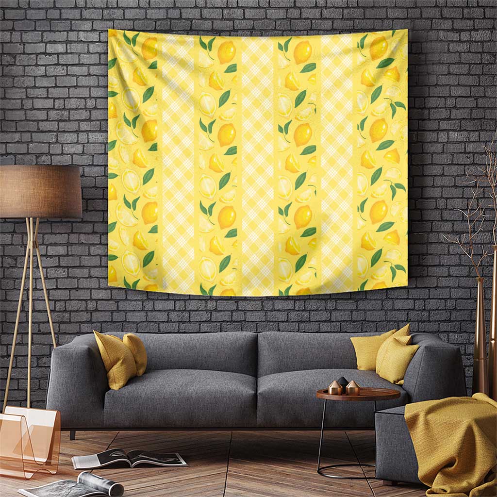 Hawaii Lemon Palaka Tapestry Striped Stylized
