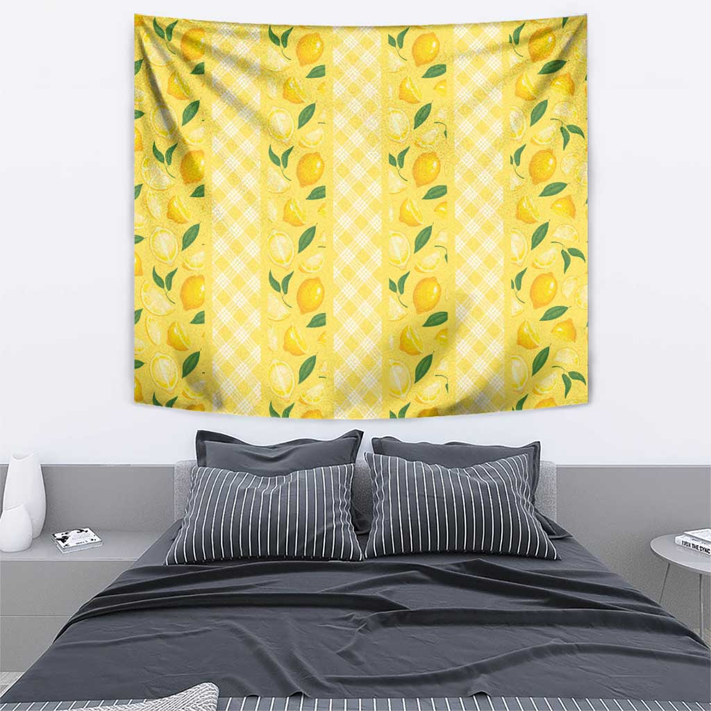 Hawaii Lemon Palaka Tapestry Striped Stylized