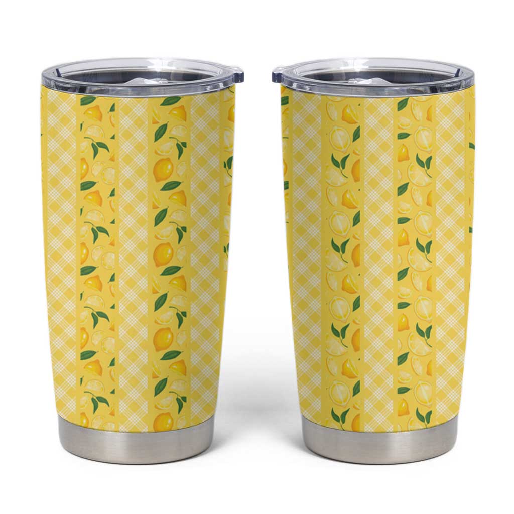 Hawaii Lemon Palaka Tumbler Cup Striped Stylized