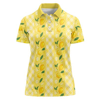 Hawaii Lemon Palaka Women Polo Shirt Striped Stylized