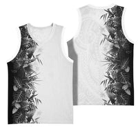 Hawaii Tropical Plant Monochrome Basketball Jersey Vibrant Polynesian Pattern