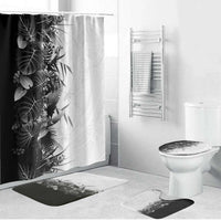 Hawaii Tropical Plant Monochrome Bathroom Set Vibrant Polynesian Pattern