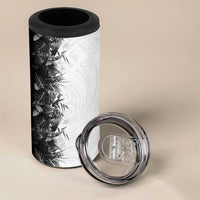 Hawaii Tropical Plant Monochrome 4 in 1 Can Cooler Tumbler Vibrant Polynesian Pattern