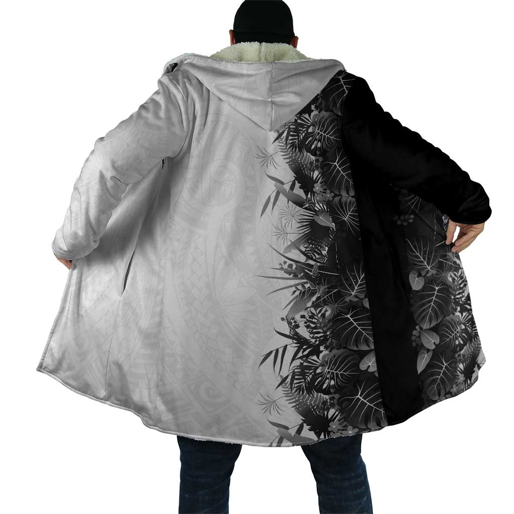 Hawaii Tropical Plant Monochrome Cloak Vibrant Polynesian Pattern