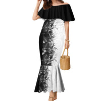 Hawaii Tropical Plant Monochrome Family Matching Mermaid Dress and Hawaiian Shirt Vibrant Polynesian Pattern