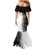 Hawaii Tropical Plant Monochrome Family Matching Mermaid Dress and Hawaiian Shirt Vibrant Polynesian Pattern