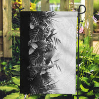 Hawaii Tropical Plant Monochrome Garden Flag Vibrant Polynesian Pattern