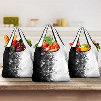 Hawaii Tropical Plant Monochrome Grocery Bag Vibrant Polynesian Pattern