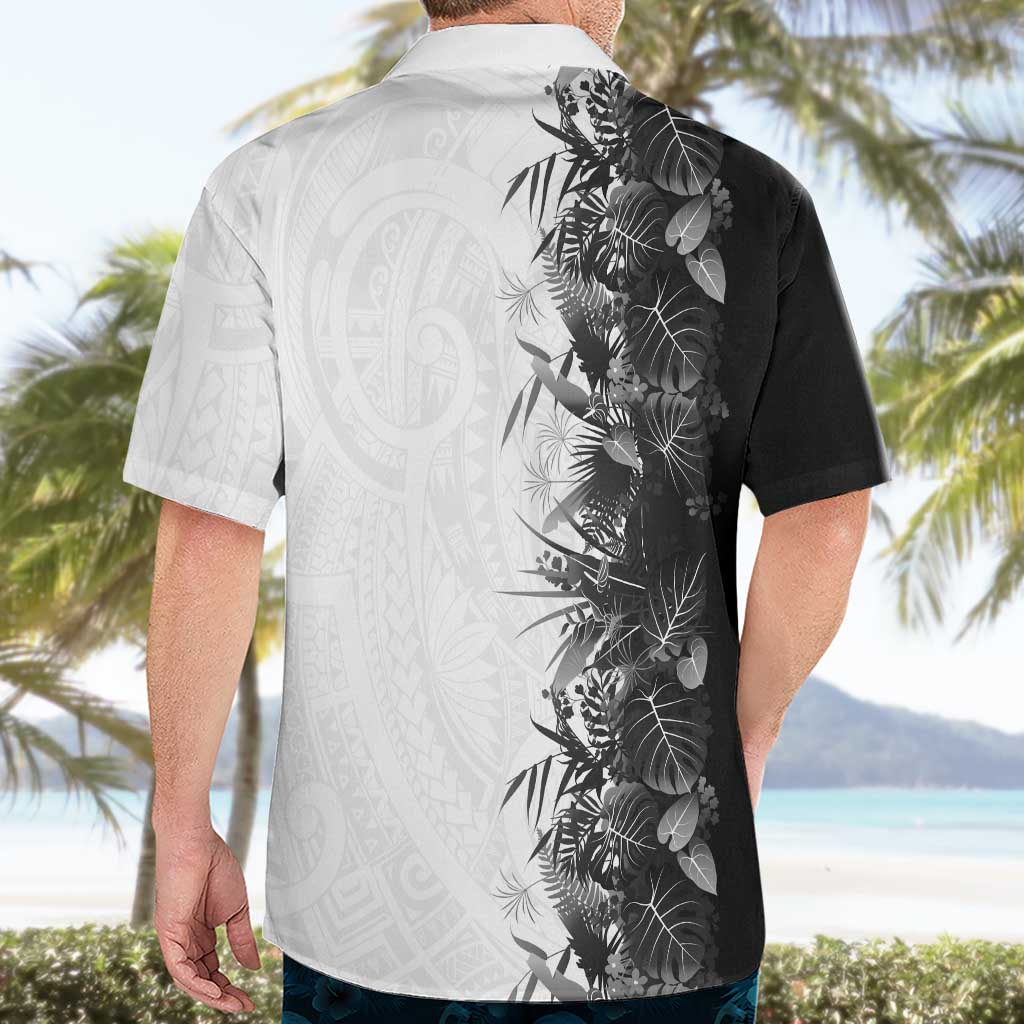 Hawaii Tropical Plant Monochrome Hawaiian Shirt Vibrant Polynesian Pattern