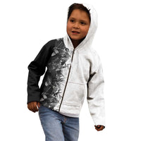 Hawaii Tropical Plant Monochrome Kid Hoodie Vibrant Polynesian Pattern