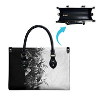 Hawaii Tropical Plant Monochrome Leather Bag Vibrant Polynesian Pattern
