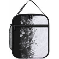 Hawaii Tropical Plant Monochrome Lunch Bag Vibrant Polynesian Pattern LT01 10.2 × 8.3 × 4.3 inch Black - Polynesian Pride