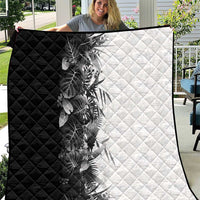 Hawaii Tropical Plant Monochrome Quilt Vibrant Polynesian Pattern