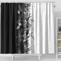 Hawaii Tropical Plant Monochrome Shower Curtain Vibrant Polynesian Pattern