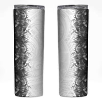 Hawaii Tropical Plant Monochrome Skinny Tumbler Vibrant Polynesian Pattern