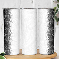 Hawaii Tropical Plant Monochrome Skinny Tumbler Vibrant Polynesian Pattern