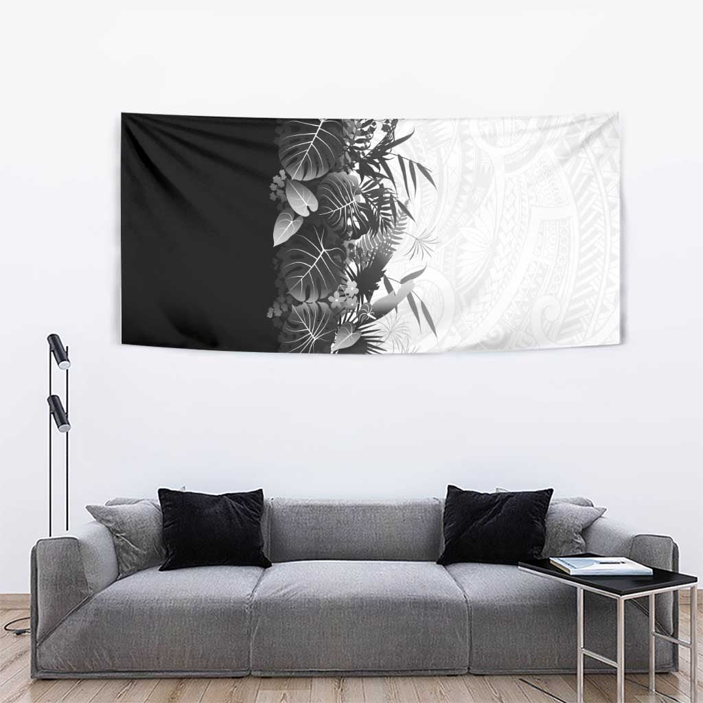 Hawaii Tropical Plant Monochrome Tapestry Vibrant Polynesian Pattern