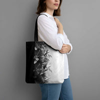 Hawaii Tropical Plant Monochrome Tote Bag Vibrant Polynesian Pattern