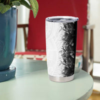 Hawaii Tropical Plant Monochrome Tumbler Cup Vibrant Polynesian Pattern