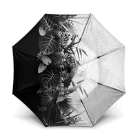 Hawaii Tropical Plant Monochrome Umbrella Vibrant Polynesian Pattern