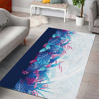 Hawaii Tropical Plant UliUli Area Rug Vibrant Polynesian Pattern