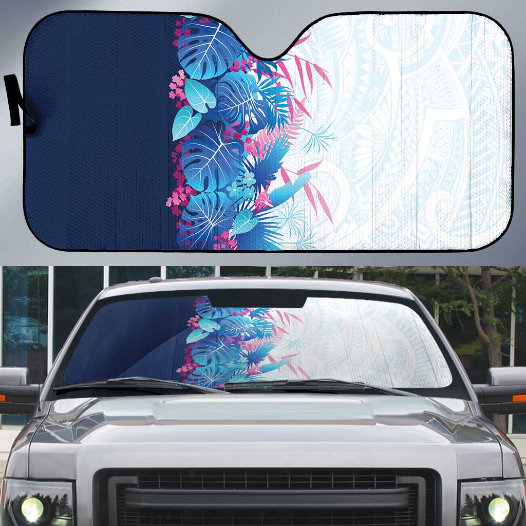 Hawaii Tropical Plant UliUli Auto Sun Shade Vibrant Polynesian Pattern