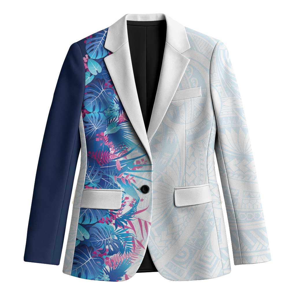 Hawaii Tropical Plant UliUli Blazer Vibrant Polynesian Pattern