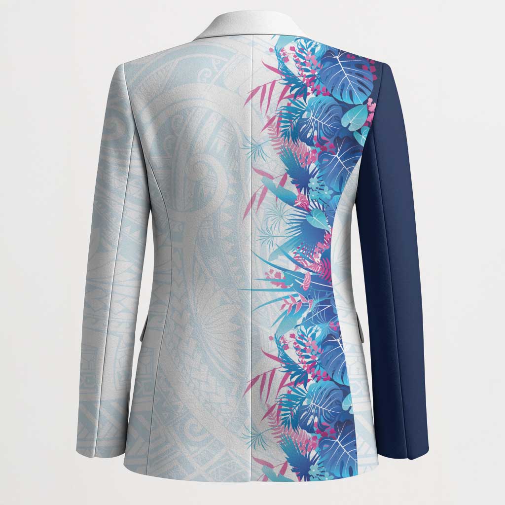 Hawaii Tropical Plant UliUli Blazer Vibrant Polynesian Pattern