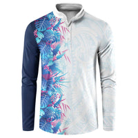 Hawaii Tropical Plant UliUli Button Sweatshirt Vibrant Polynesian Pattern