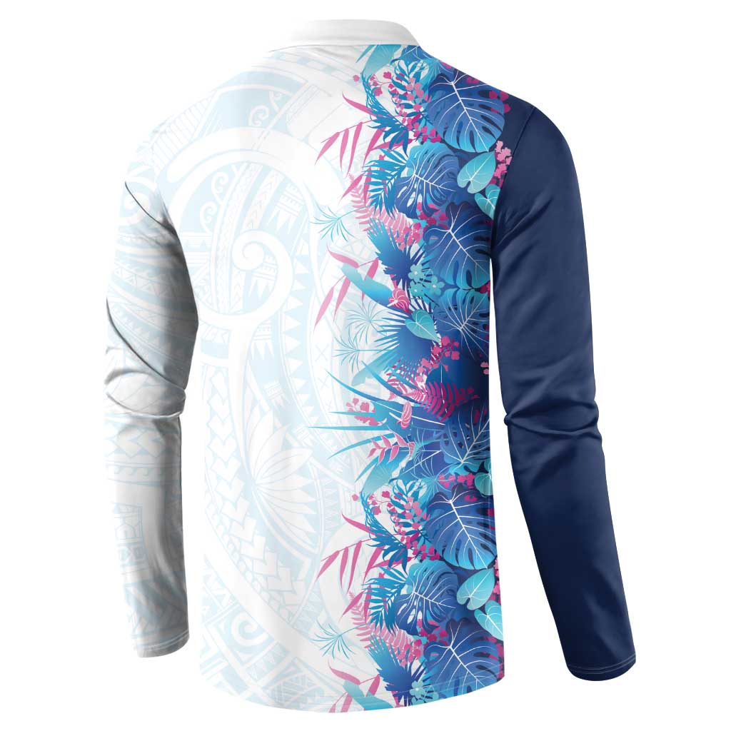 Hawaii Tropical Plant UliUli Button Sweatshirt Vibrant Polynesian Pattern