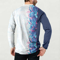 Hawaii Tropical Plant UliUli Button Sweatshirt Vibrant Polynesian Pattern