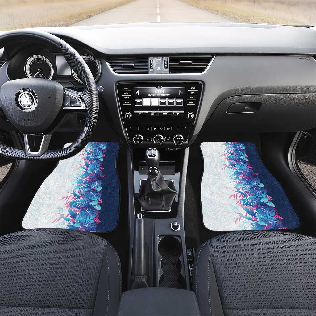 Hawaii Tropical Plant UliUli Car Mats Vibrant Polynesian Pattern