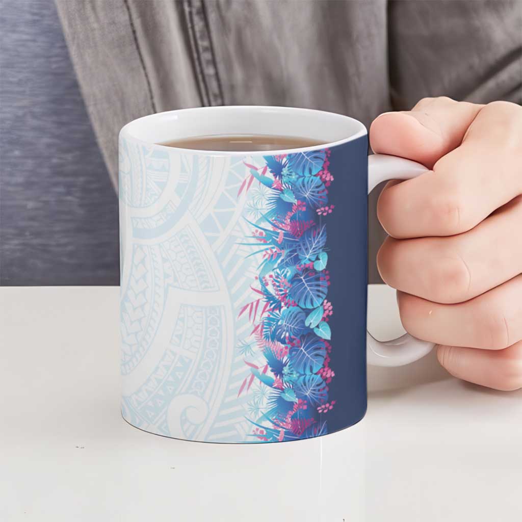 Hawaii Tropical Plant UliUli Ceramic Mug Vibrant Polynesian Pattern