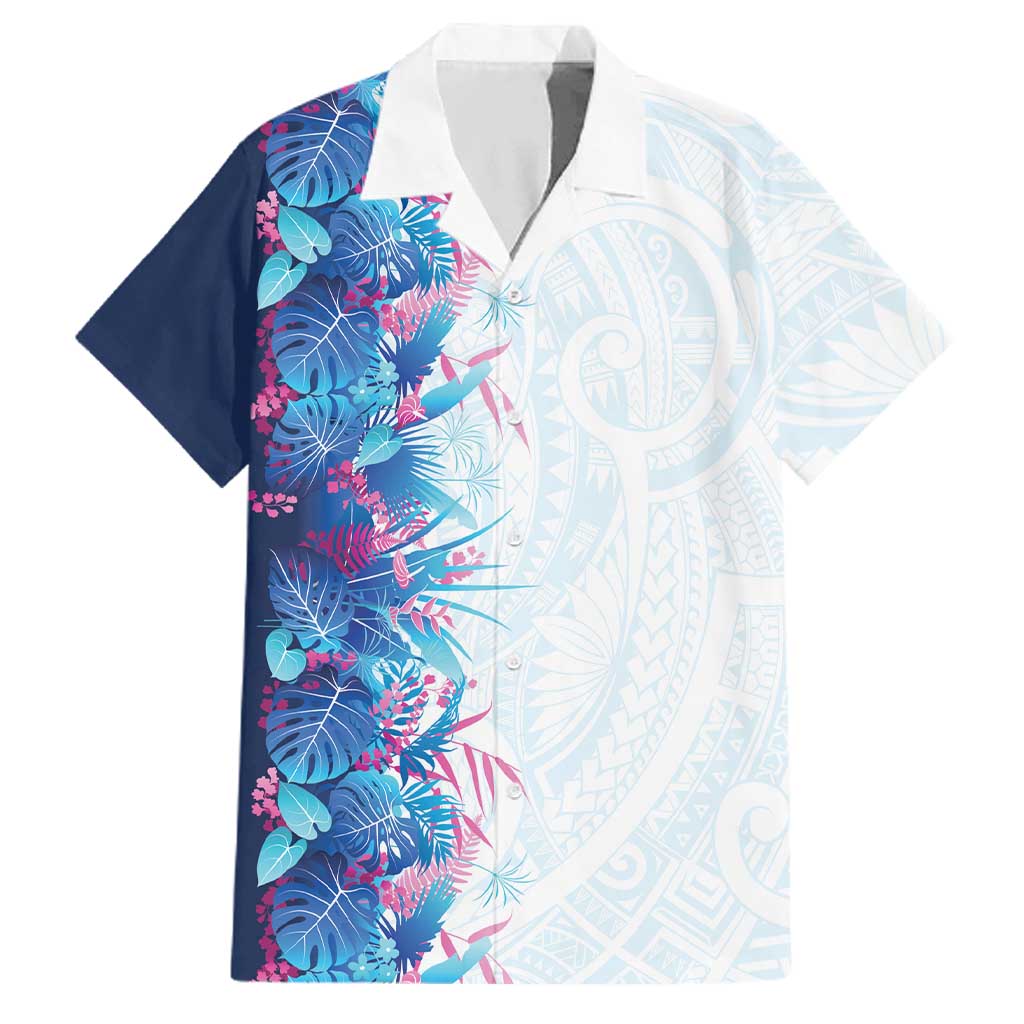 Hawaii Tropical Plant UliUli Family Matching Off The Shoulder Long Sleeve Dress and Hawaiian Shirt Vibrant Polynesian Pattern