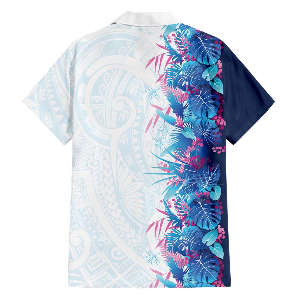 Hawaii Tropical Plant UliUli Family Matching Short Sleeve Bodycon Dress and Hawaiian Shirt Vibrant Polynesian Pattern